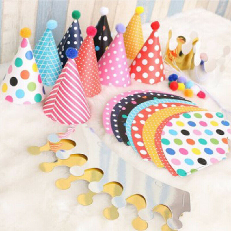 11pcs/set Happy Birthday Party Hats Polka Dot Baby Hats Party SuppliesJ TL
