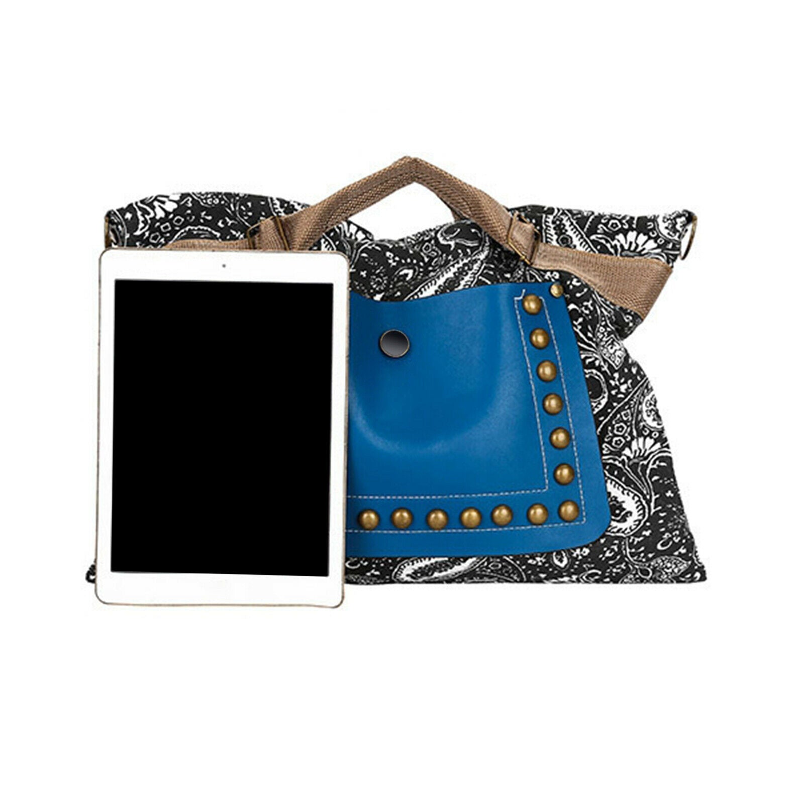 Canvas Ethnic Handle Bag Rivet Handbag Double Sided Girls