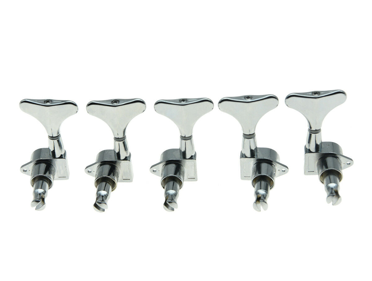 Chrome 2xLeft 3xRight Sealed Bass Tuners Tuning Pegs 5 String Bass Machine Heads