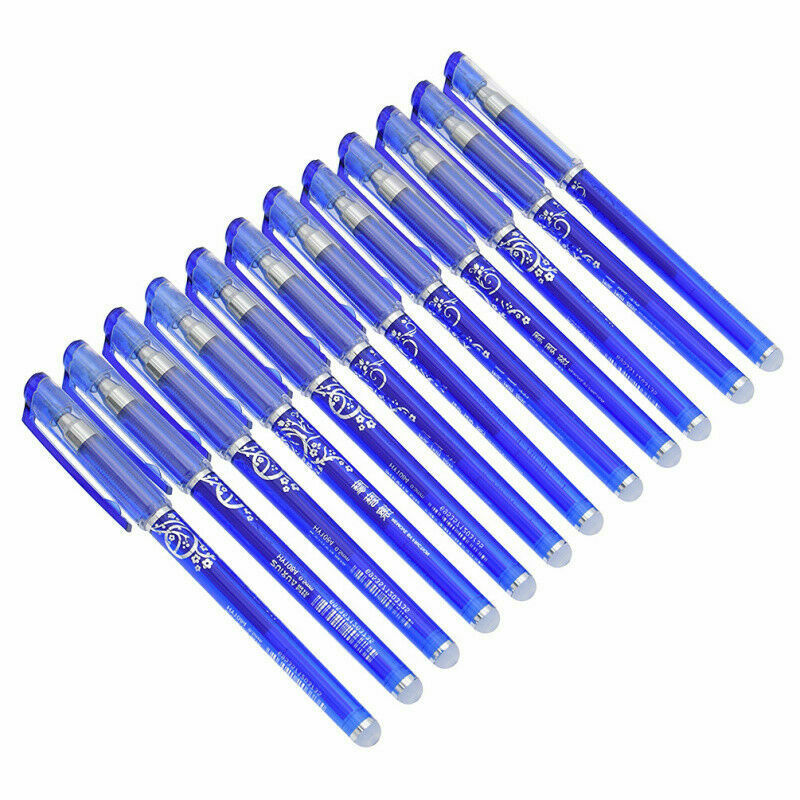 12PCS 0.5mm Erasable Pen Magic Gel Pen School Office Supplies Stationery Blue