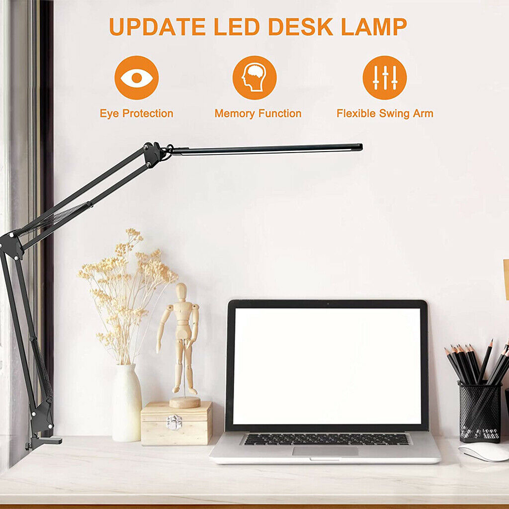 Bedroom Flexible Reading LED Light with Clamp Bed Desk Lamps Dimmable Kids