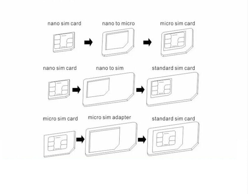 Metal4 in 1 Nano Sim Card to Micro Sim Card Standard Sim Card Adapter Adaptor