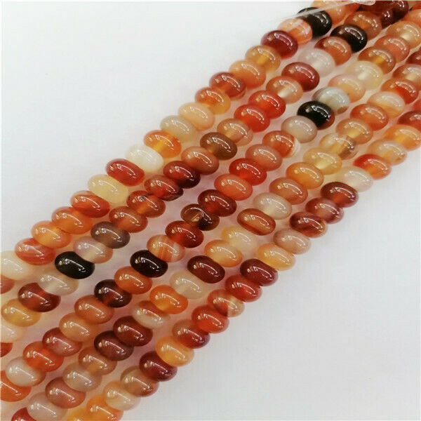 1 Strand 8x5mm Red Agate Rondelle Abacus Spacer Beads DIY Jewelry 15.5" HH9334