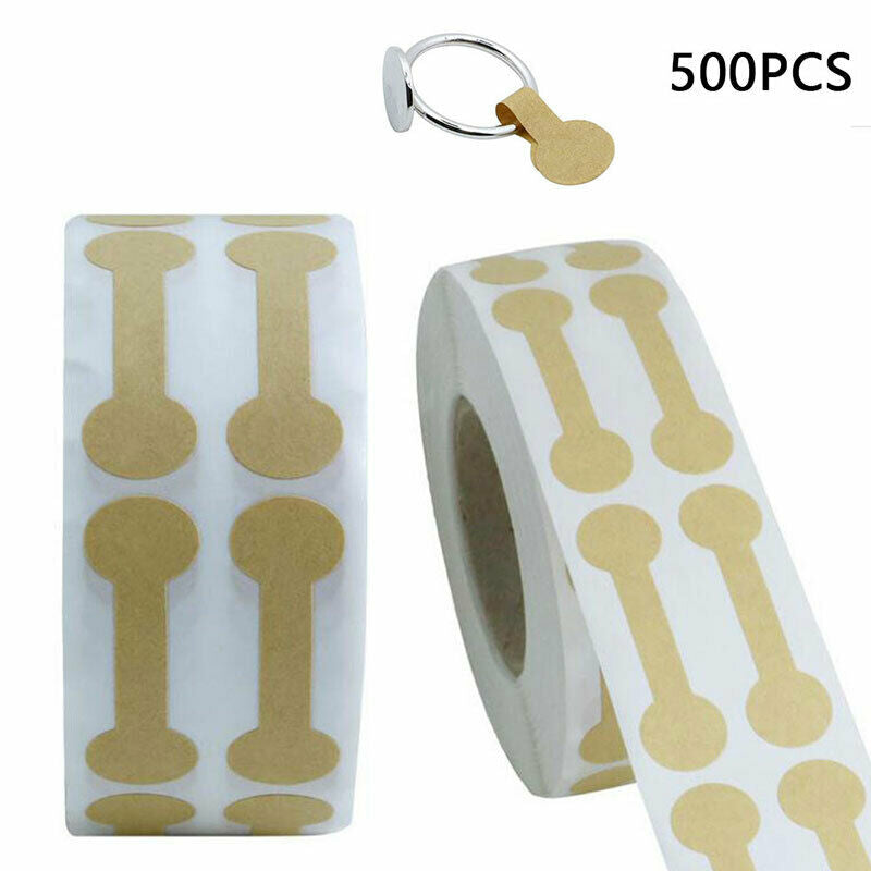 500PCS Brown Price Tags Stickers Jewelry Round Barbell Labels Dumbbell Ta.l8