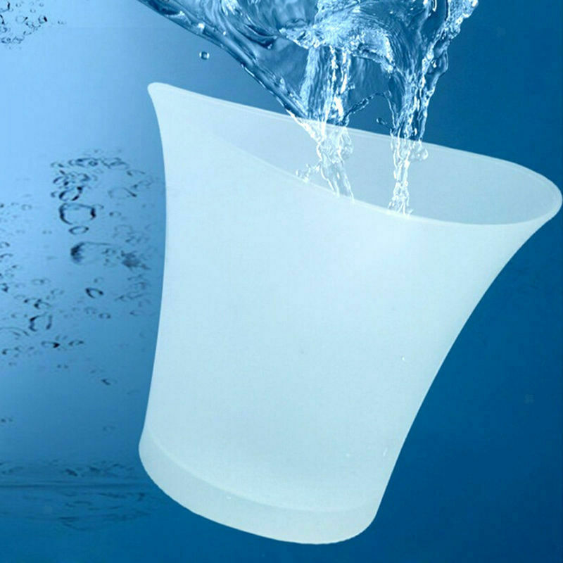 Round 5L LED Luminous Ice Bucket Ice Holder Wine Beer Cooler Bar Accessories