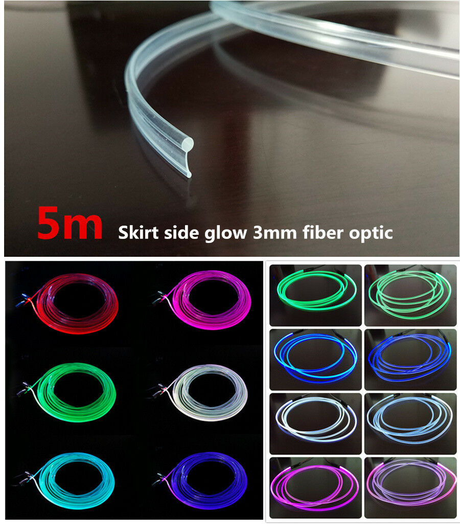 5Meters 3.0mm Side Glow Fiber Optic Cable for Auto Car Interior Dash Decor Light