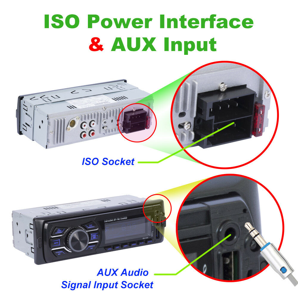 Bluetooth Car Stereo Audio Radio MP3 Player Single 1 Din  FM/SD/TF USB AUX
