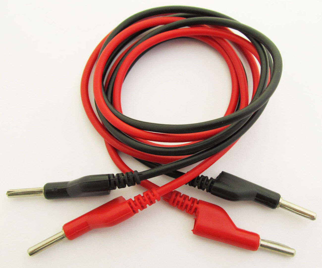 2pcs Dual 4mm banana plug silicone Test cable  M/M 1M R&B