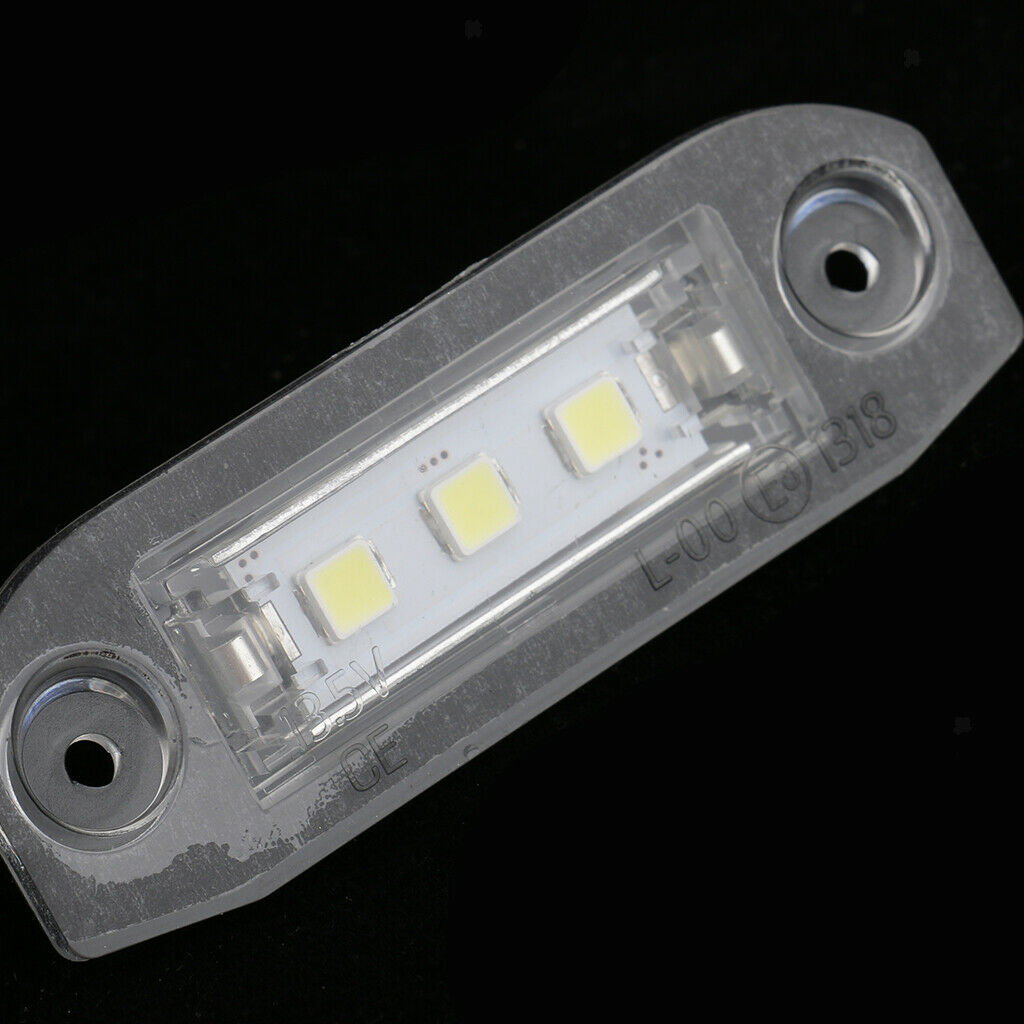 2 Piece 3 LED White Number License Plate Light Lamp For Volvo S40 S60 S80