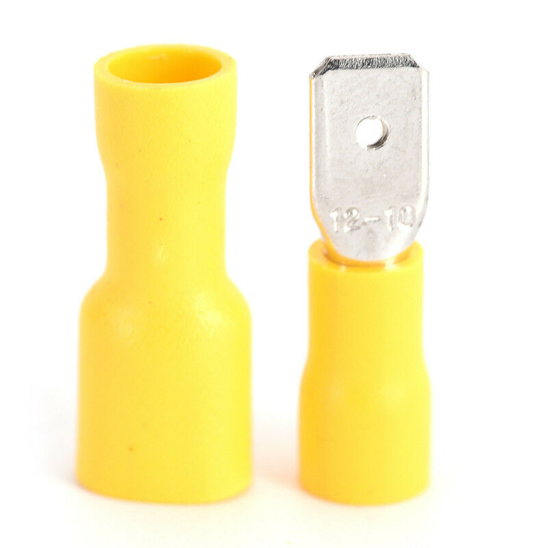 100x Assorted Crimp Spade Terminal Insulated Electrical Wire Connector Ye.l8