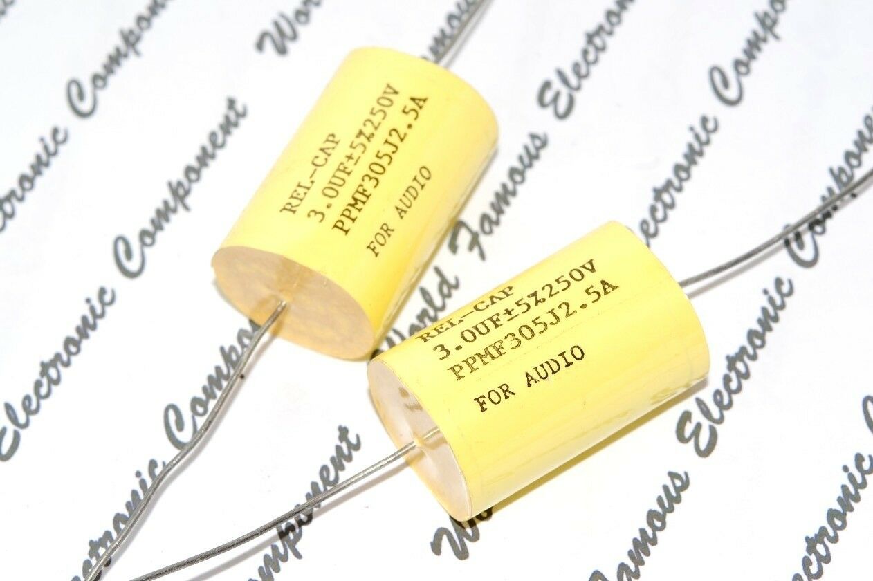 1pcs - REL-CAP PPMF 3uF (3µF) 250V 5% Axial Capacitor - PPMF305J2.5A FOR AUDIO