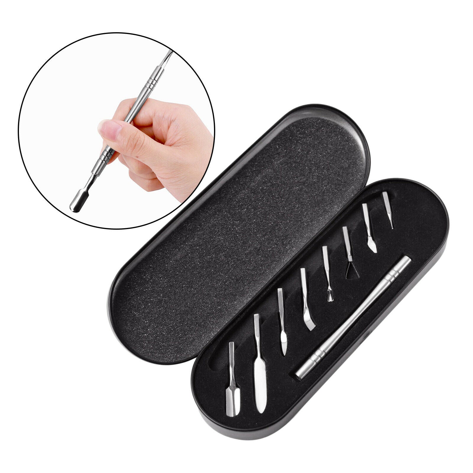 Cuticle Pusher Set Stainless Steel Nail Art Remover Nail Polish Kit Durable