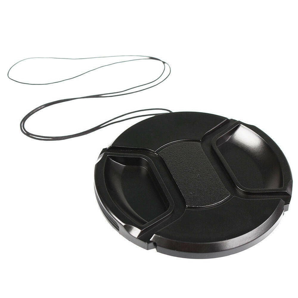 52mm center pinch snap For Canon Nikon Sony w string on Front Lens Cap Cover C