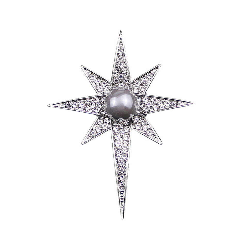 Elegant star style crystal stones brooch wedding jewelry gift -