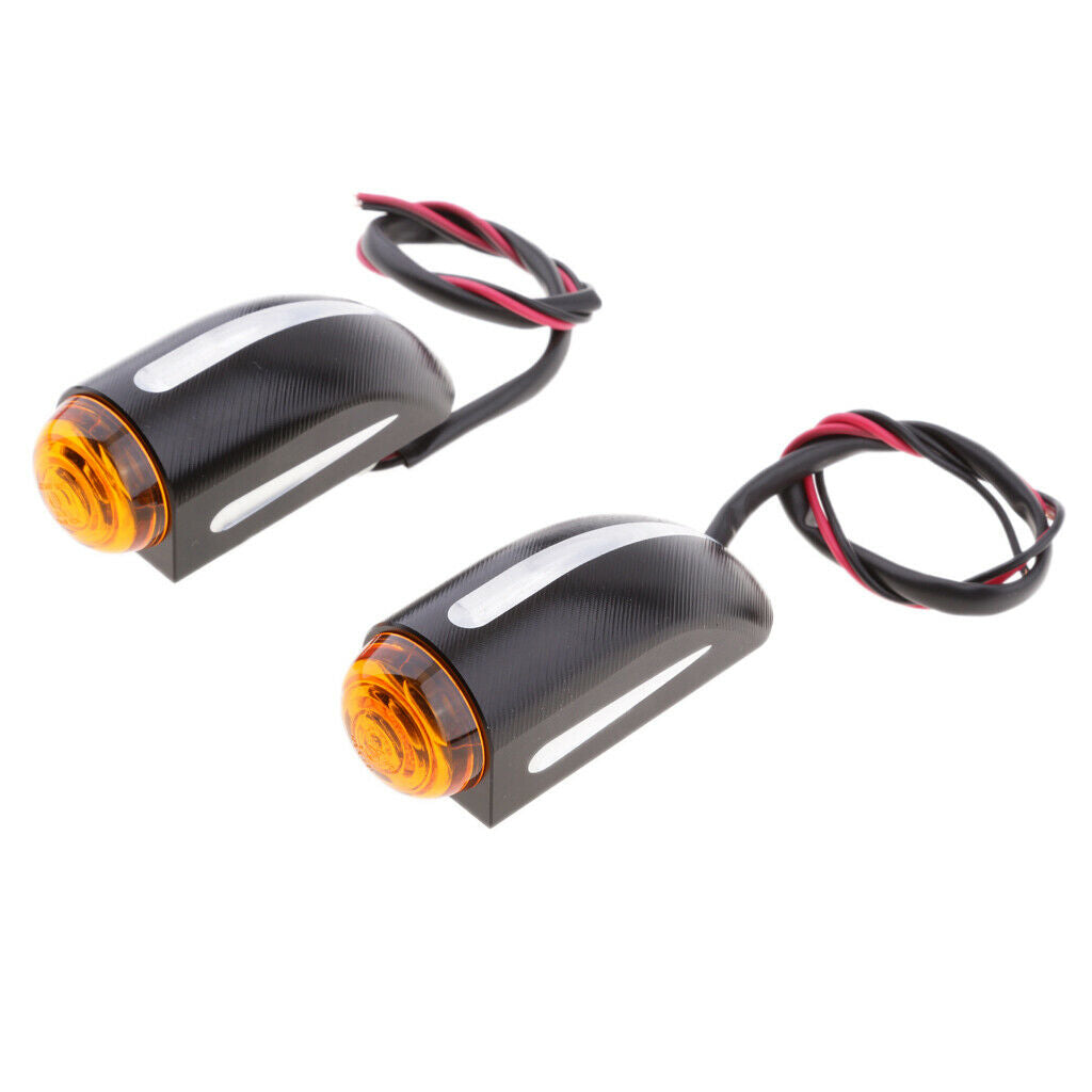 2Pcs Heavy Duty Motorcycle Bullet Turn Signals Blinker Amber Indicator Light