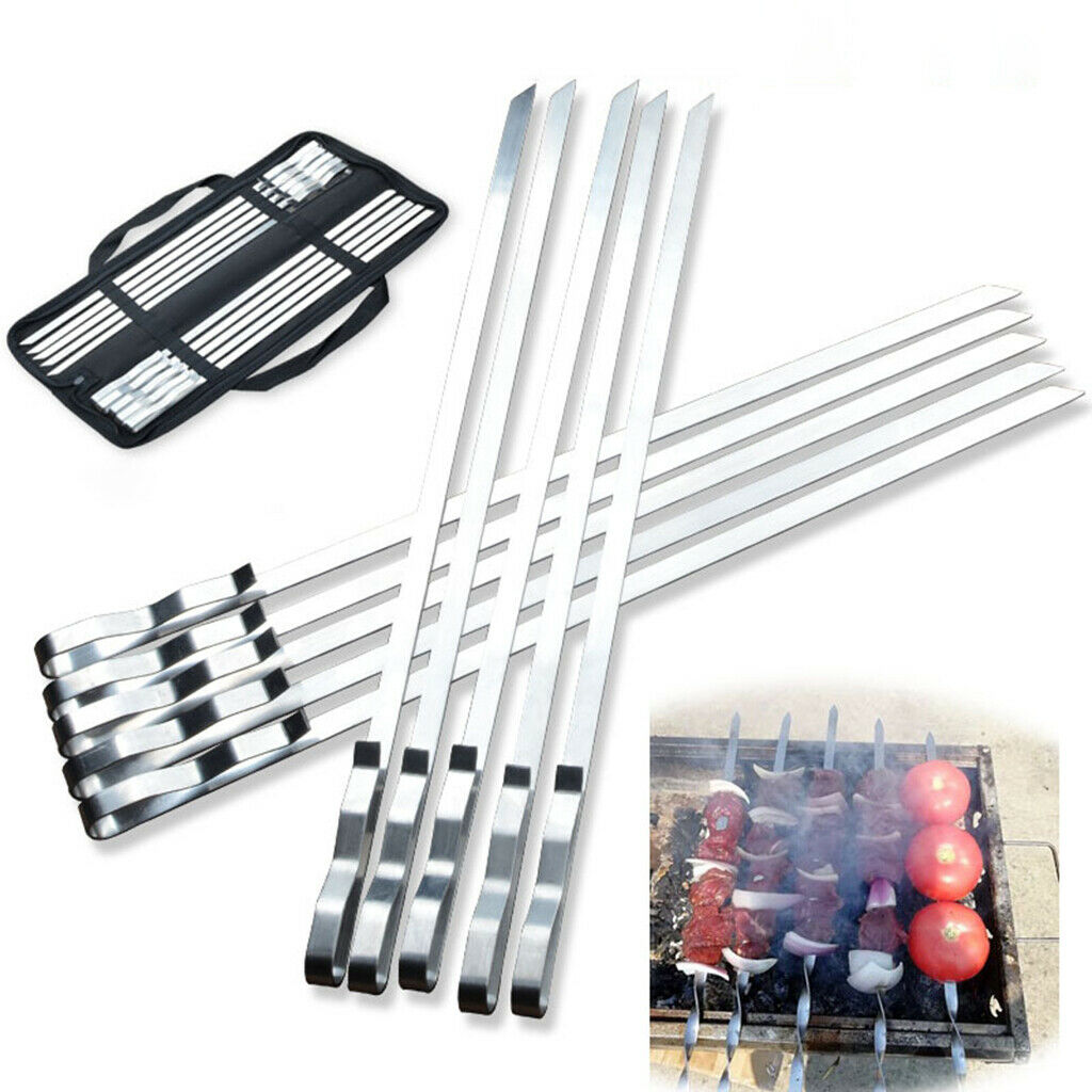 10pcs Barbecue Skewers BBQ Needle Sticks Skewers Set Accessory Reusable