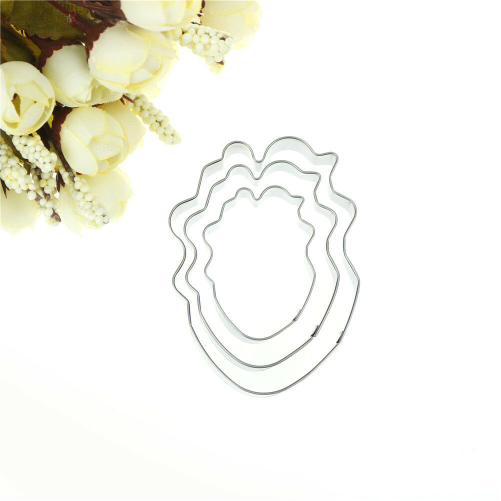 3x parrot tulip petal flower cookie cutter fondant cake decorating baking.l8