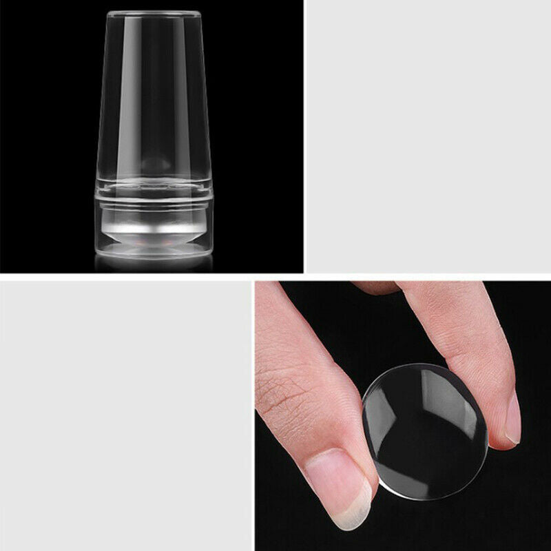 Nails Design Clear Silicone Nail Art Scraper Nails Gel Nail Polish Stamp DbH XC