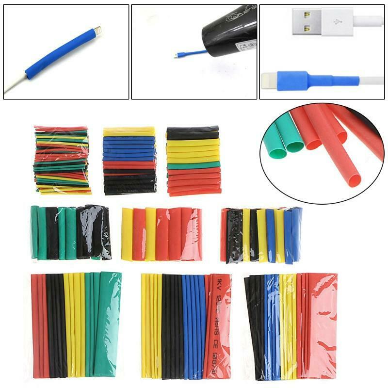 328 Pcs 2:1 Polyolefin Heat Shrink Tubing Tube Sleeve Wrap Wire Set 8 Size