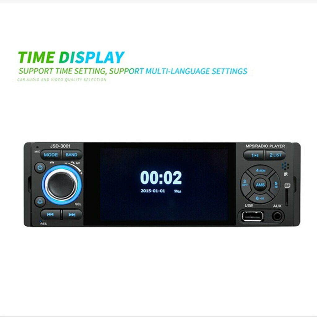 1DIN HD Car Stereo MP5 Player Rearview Monitor Bluetooth 4.0 FM Mirror Link