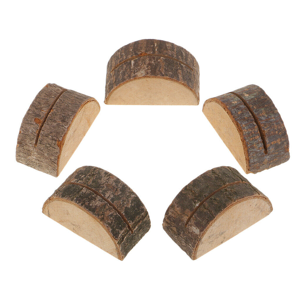 60 Pack Rustic Wooden Name Place Card Set  Wedding Party Stand Clip