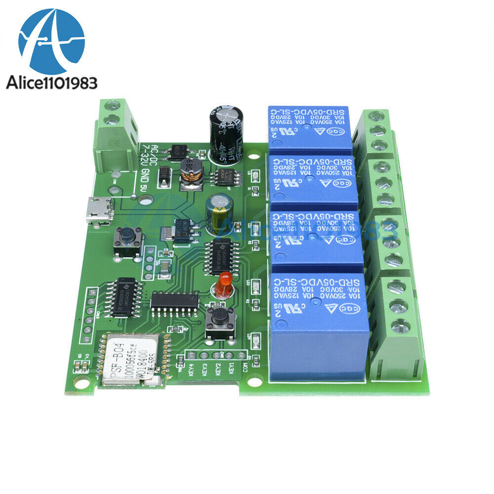 DC 7-32V 2/4 Channel Smart Switch WiFi Wireless Relay Module Remote Control
