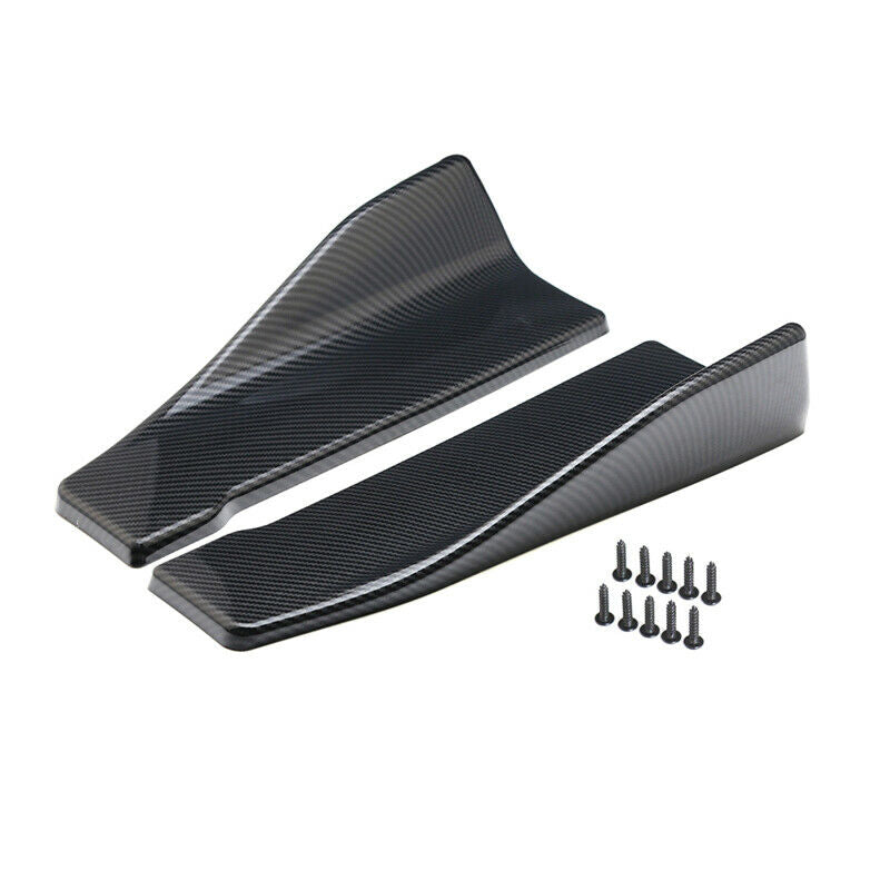 Car 35cm Side Skirt Rear Lip Splitter Diffuser Winglet Wing Carbon Fiber Color