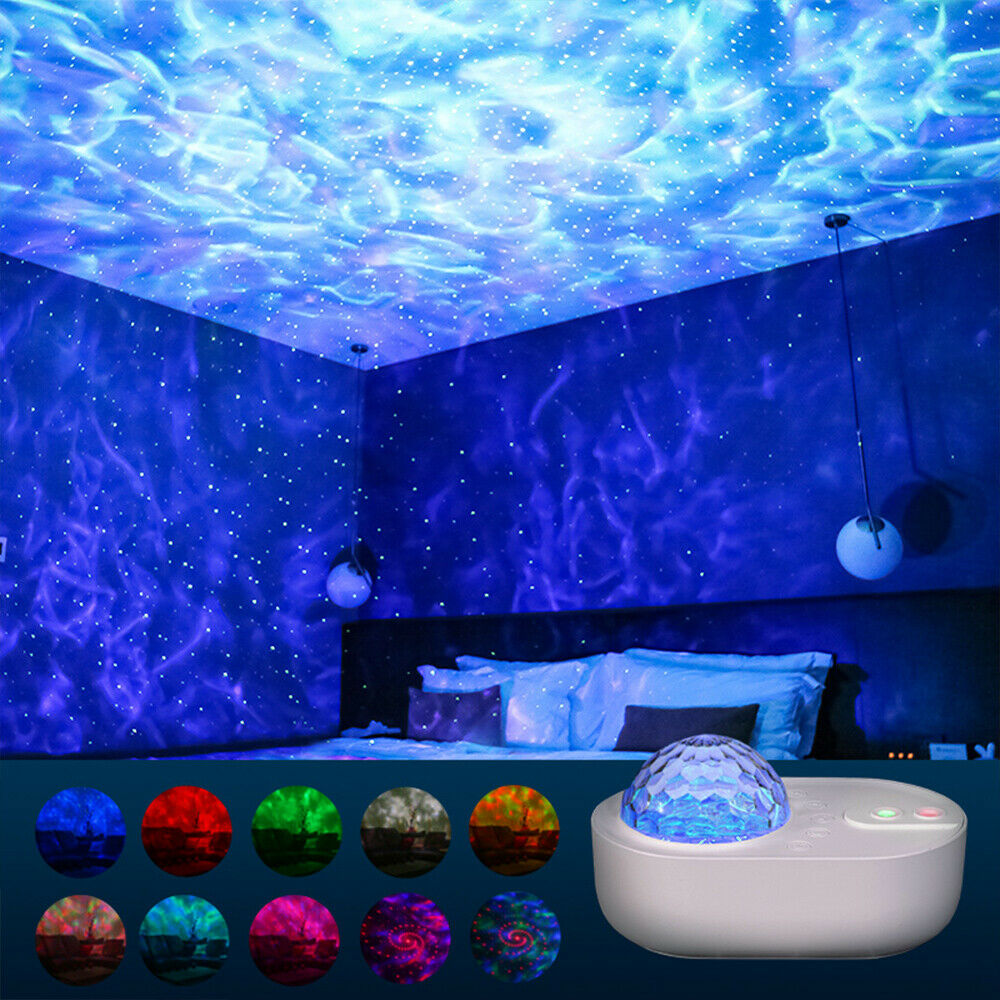 Spaceship Galaxy Night Light Starry Sky Projector USB Bluetooth Lamp for Bedroom