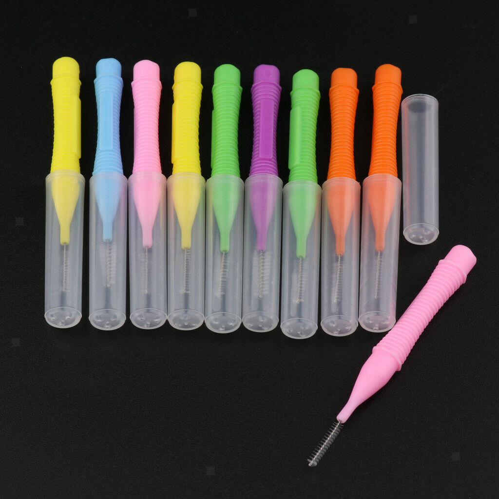 Pack of 10 Interdental Brush Oral Care Cleaner Floss Plaque Removal Tools,For