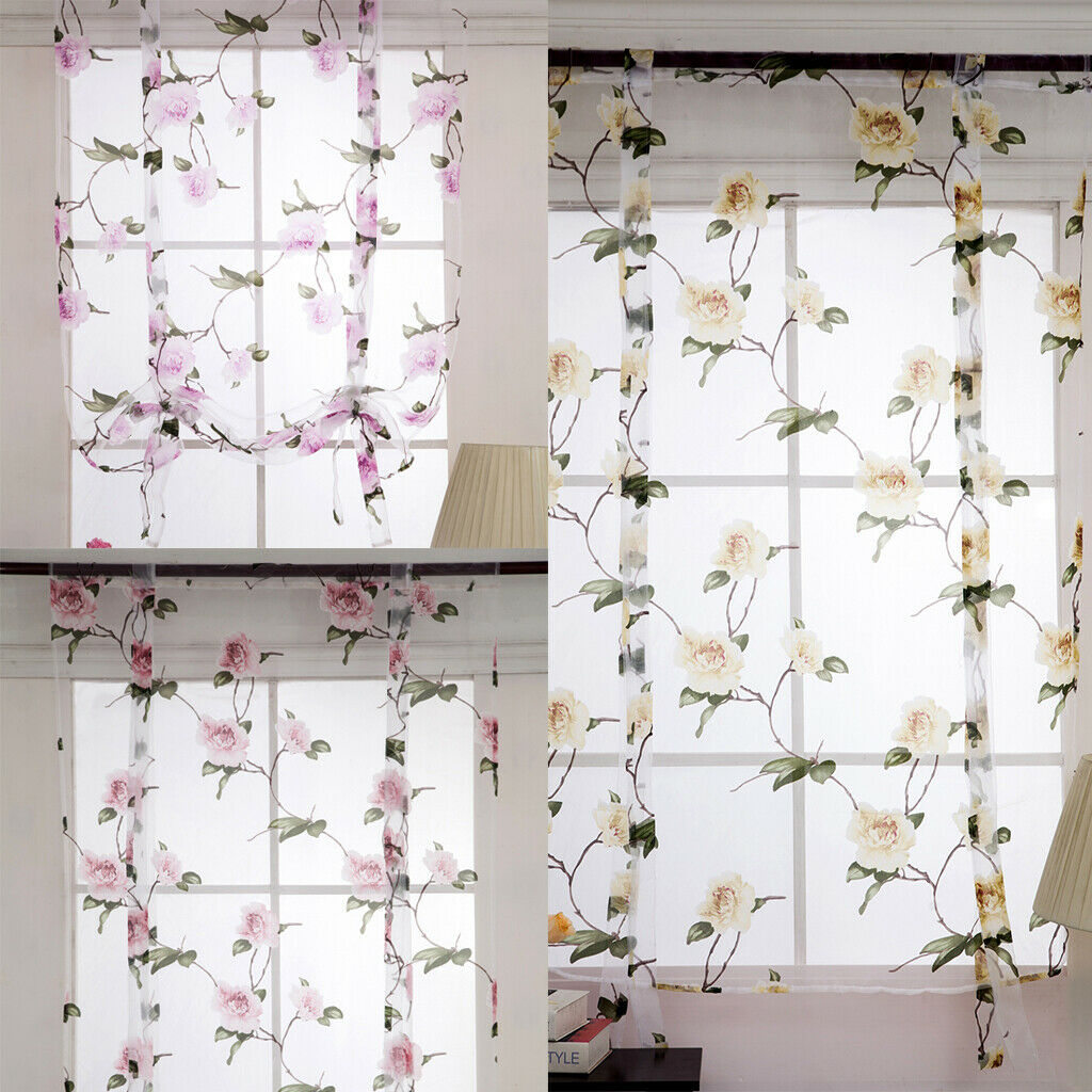 Curtain Tie-up Short Window Curtain Sheer Voile Gauze for Balcony Bathroom