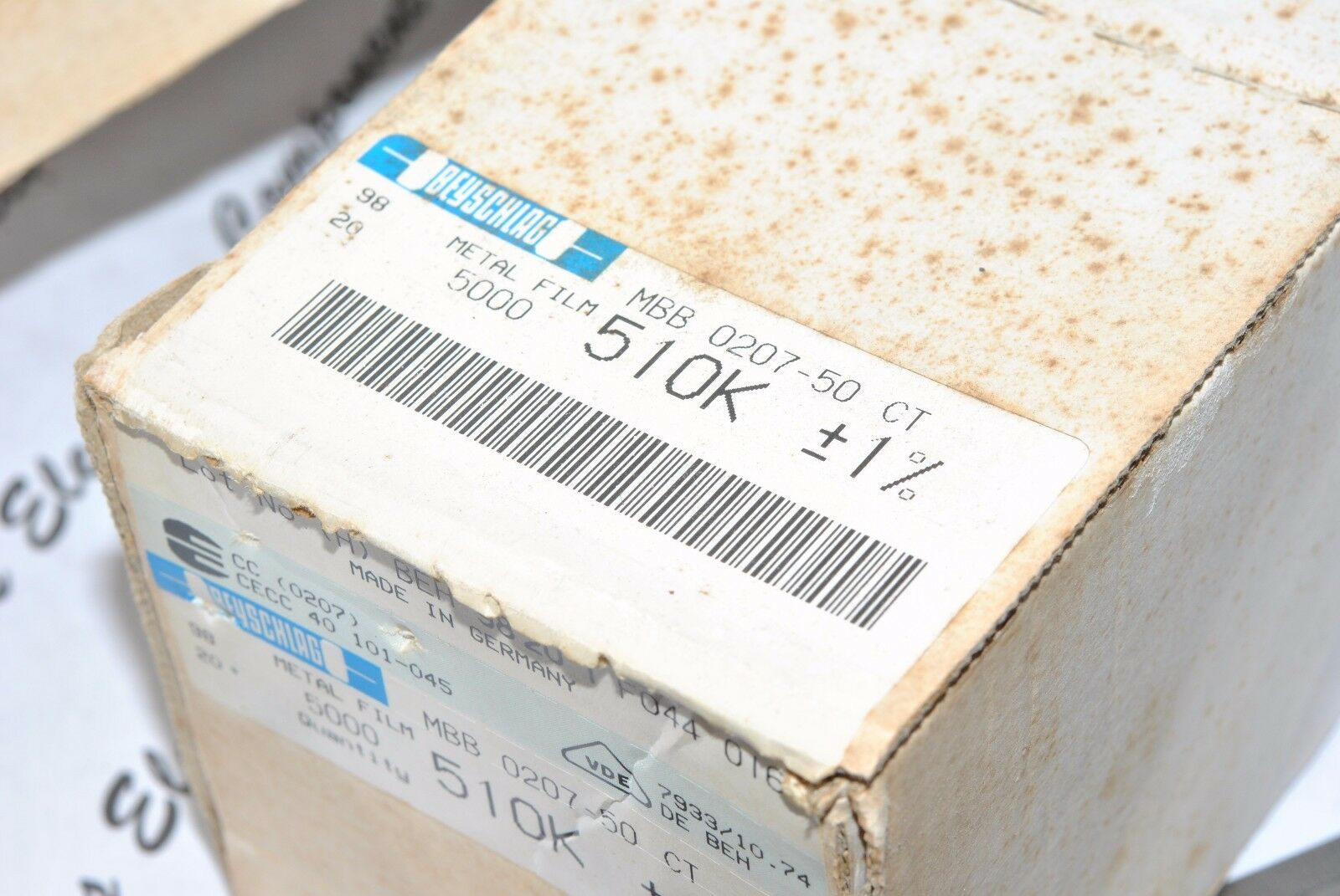 50pcs - BEYSCHLAG 510K MBB0207-50 1% 0.6W 50ppm Metal Film Resistor