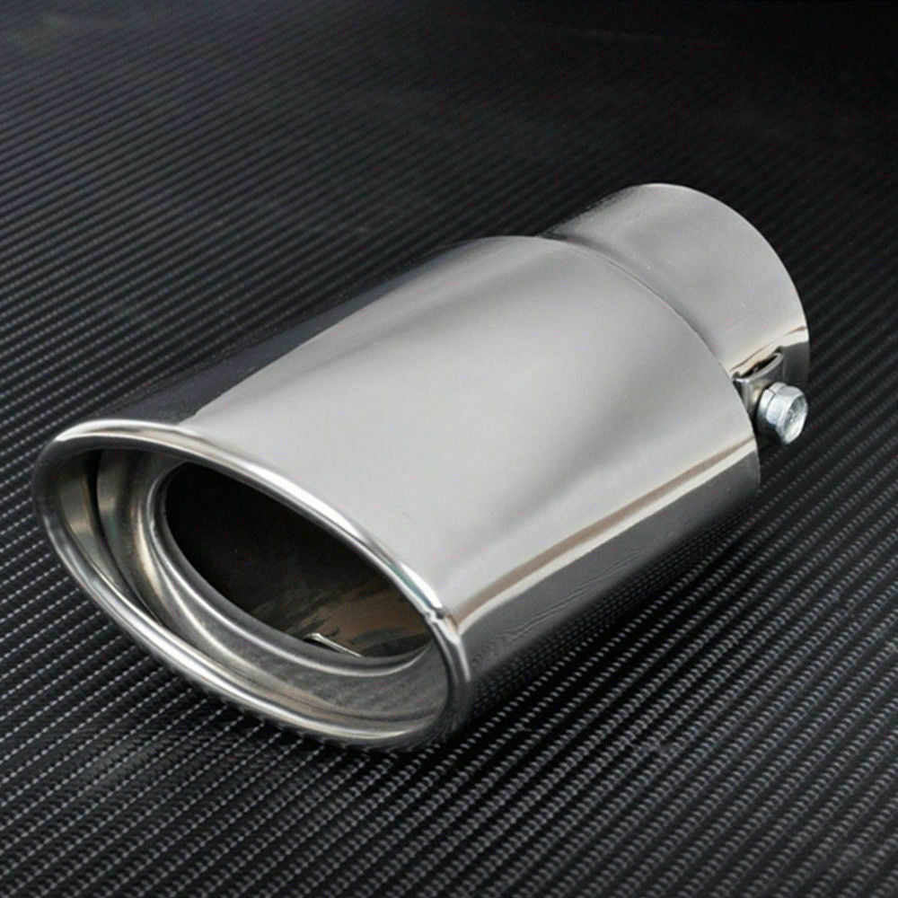 1X Universal Chrome Stainless Steel Car Exhaust Pipe Tail Muffler Tip 38-145mm