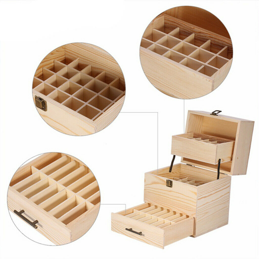 3 Tier Essential Oil Storage Holder Box for 59 Bottles - Holds 10 ml 15ml