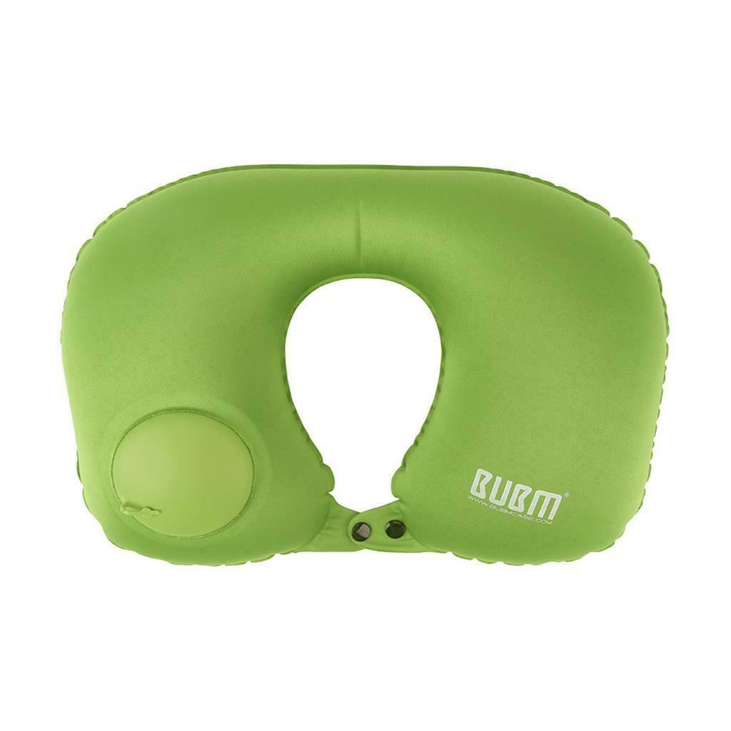 Inflatable Travel Pillow U Shaped Neck Pillow  for Car Trains Airplane green