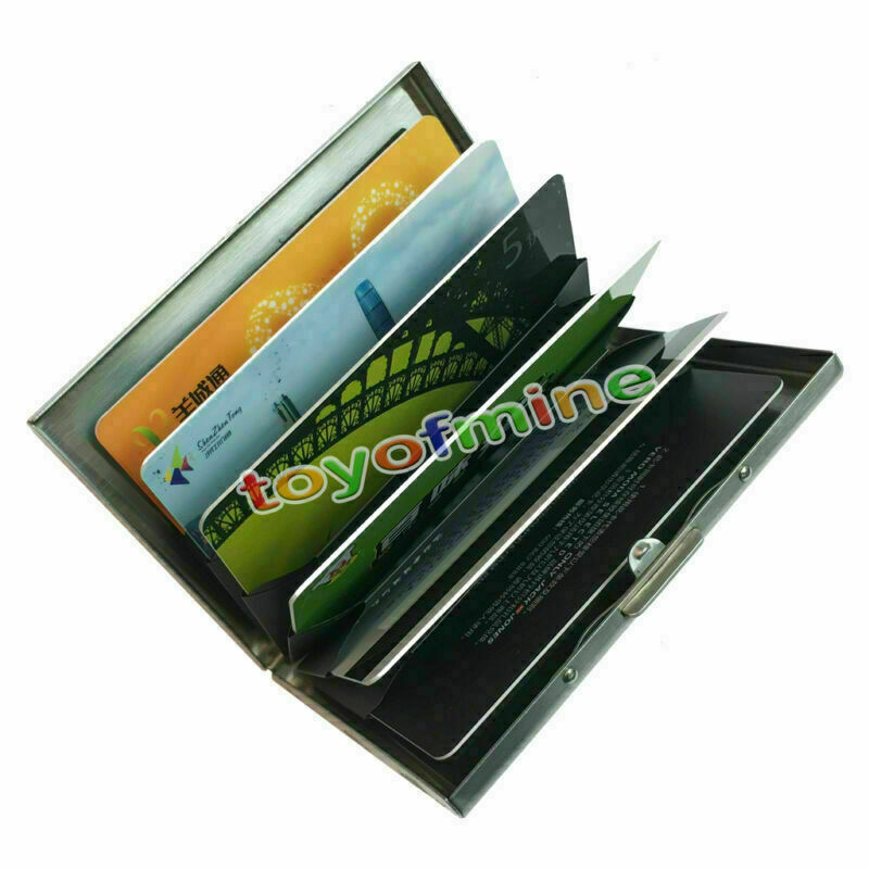 New Stainless Steel Business ID Credit Card Wallet Holder Metal Pocket Case Box