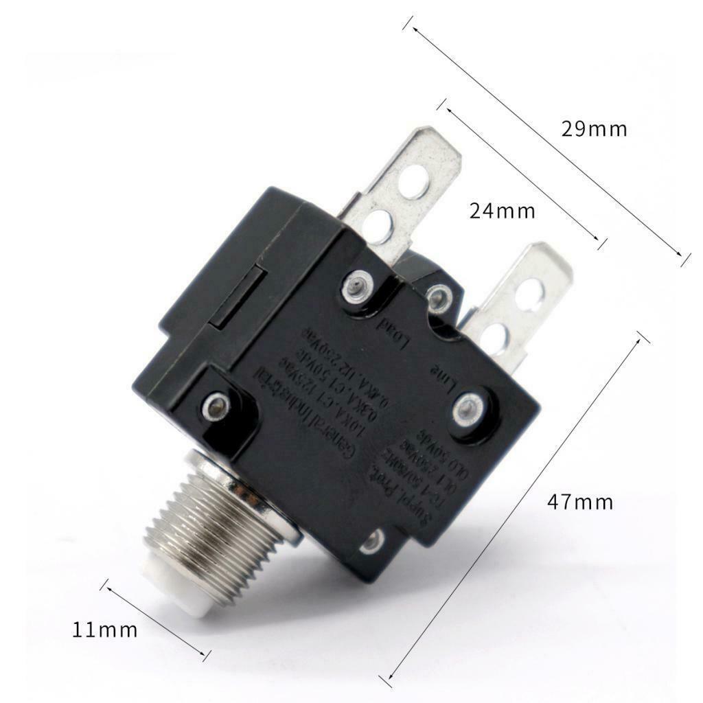 2Pcs 15A+5A 50V DC Push Button Circuit Breaker Reset Thermal Overload Switch