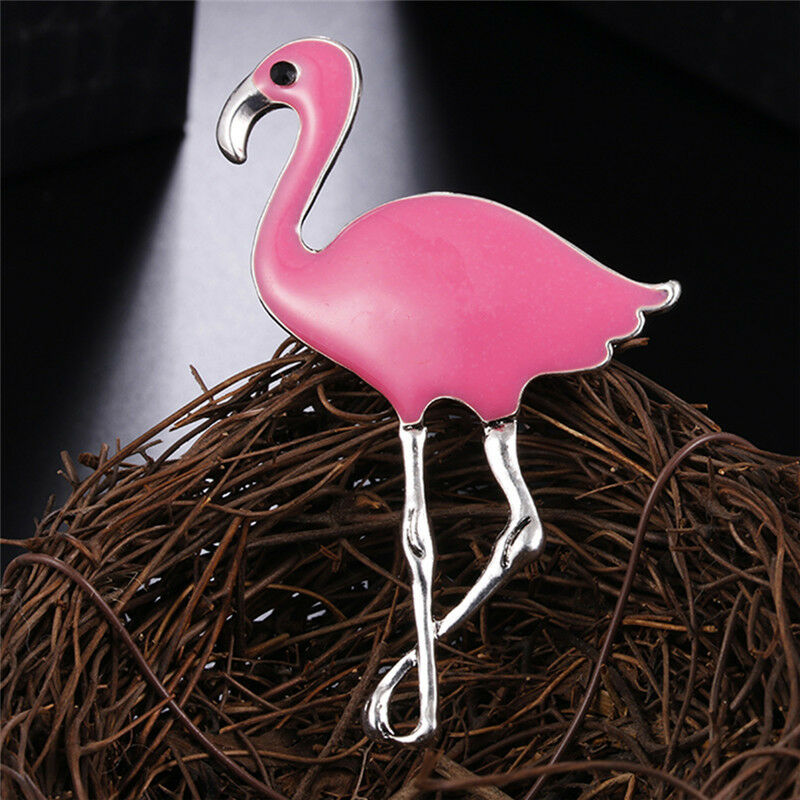 Trendy Enamel Flamingo Brooch Pins Woman Exclusive Badge Metal Jewelry Br.l8