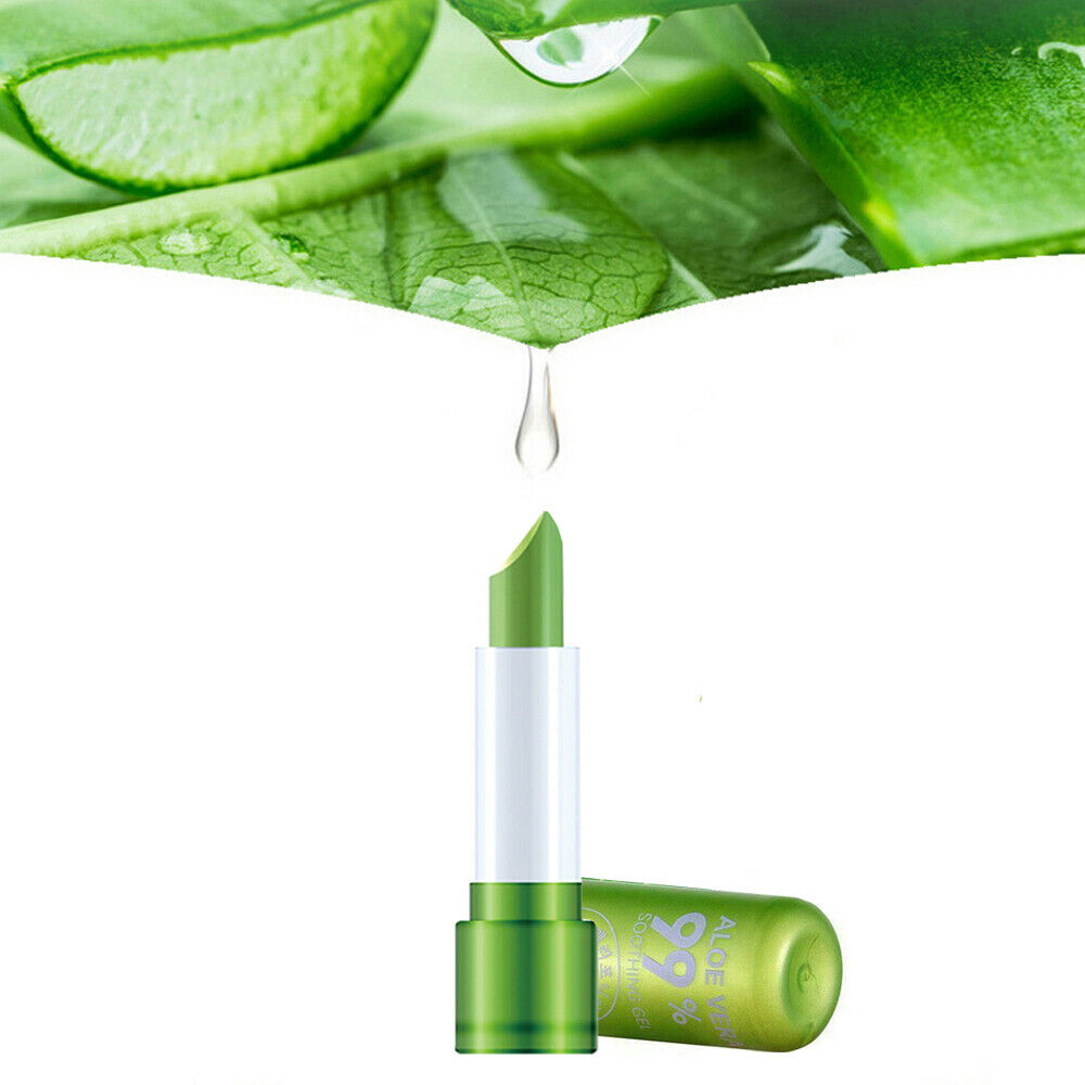 1pcs Aloe Vera Lipstick Lip Stick Moisturizing Color Changing Nonstick Cup Plant