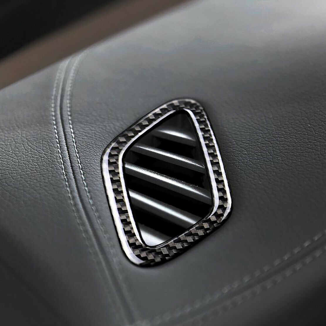 Carbon Fiber Style Air Vent Cover AC Outlet Trim Fit For Mercedes Benz A CLA GLA