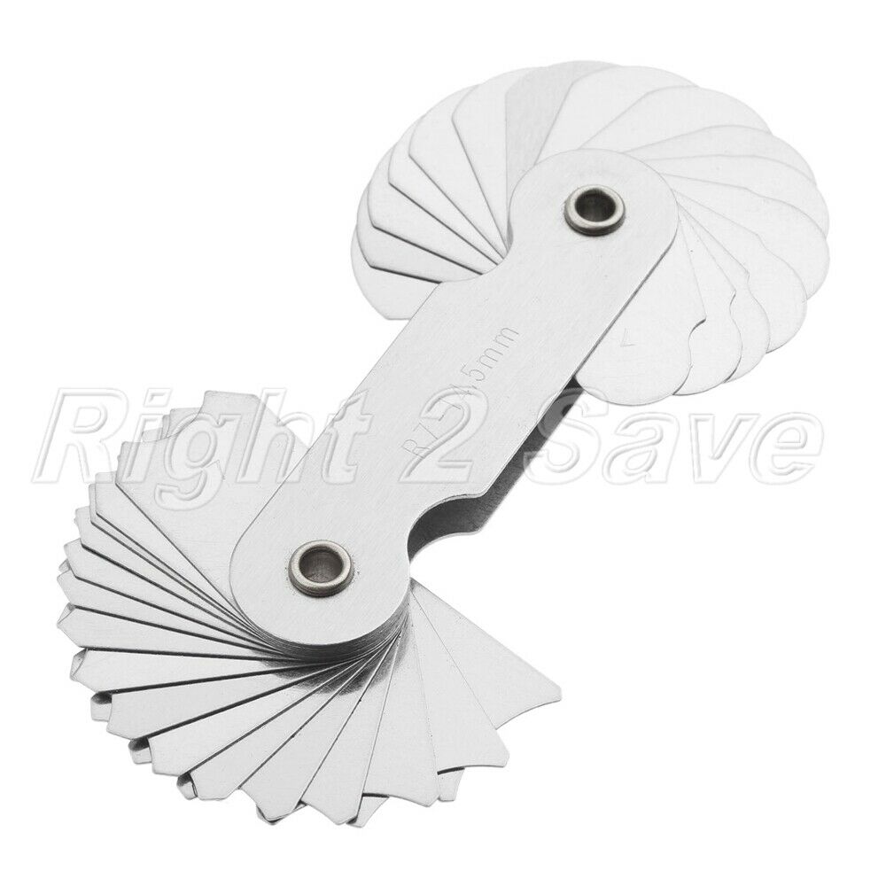 R7-14.5mm Radius Gauge Gage Folding 32 Blades Metalworking Measuring Tool Steel
