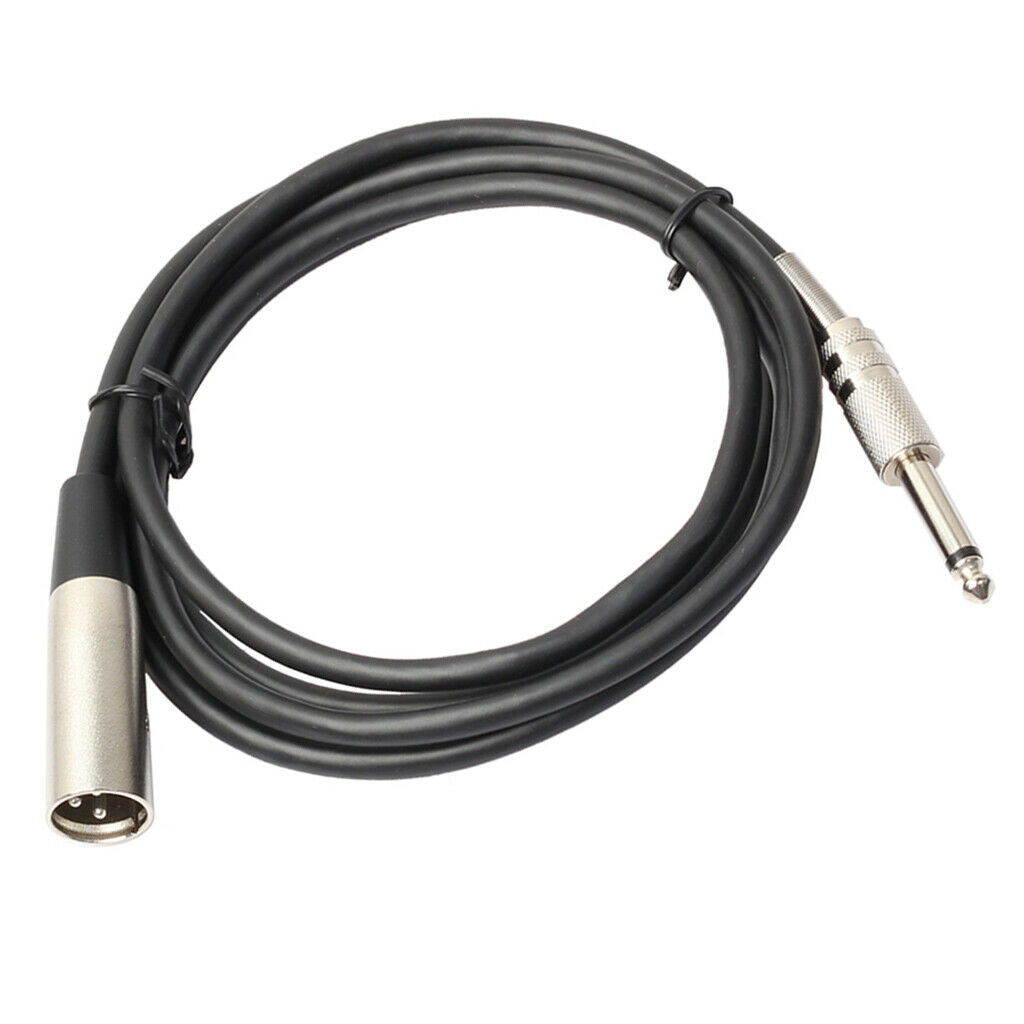 2 Pack of XLR Male to 1/4 Inch TS Cables, XLR 3 Pin Male to Quarter inch 6.35mm