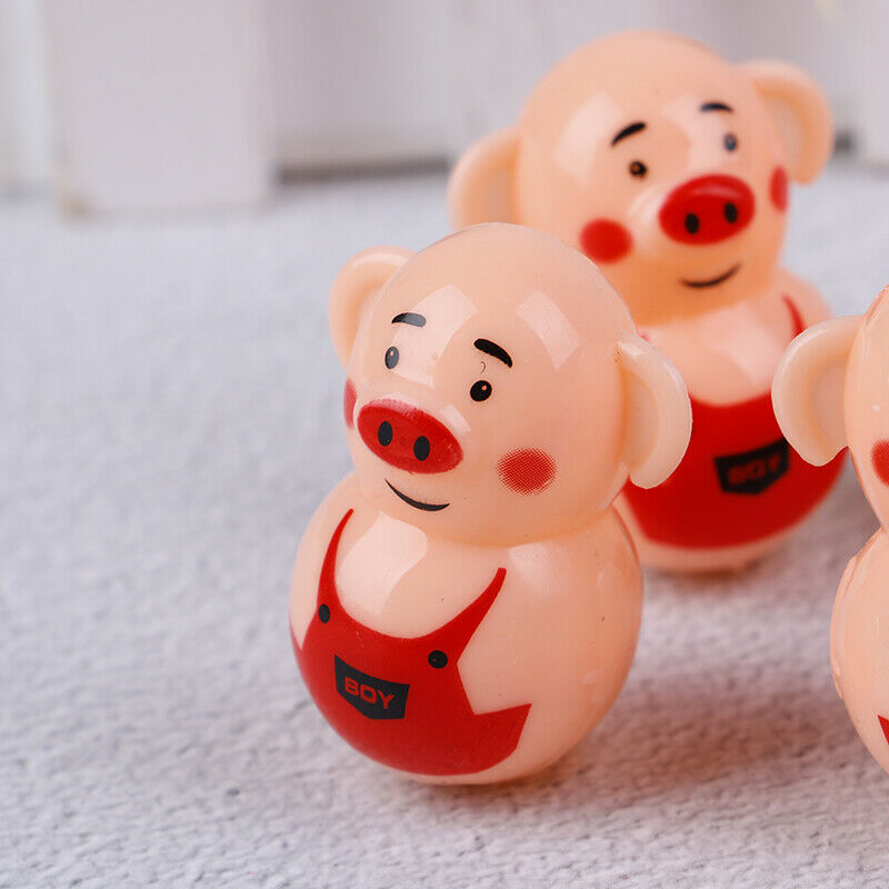 2Pcs Baby cute funny tumbler piggy toys kids learning tumbler toys giftsJ.l8