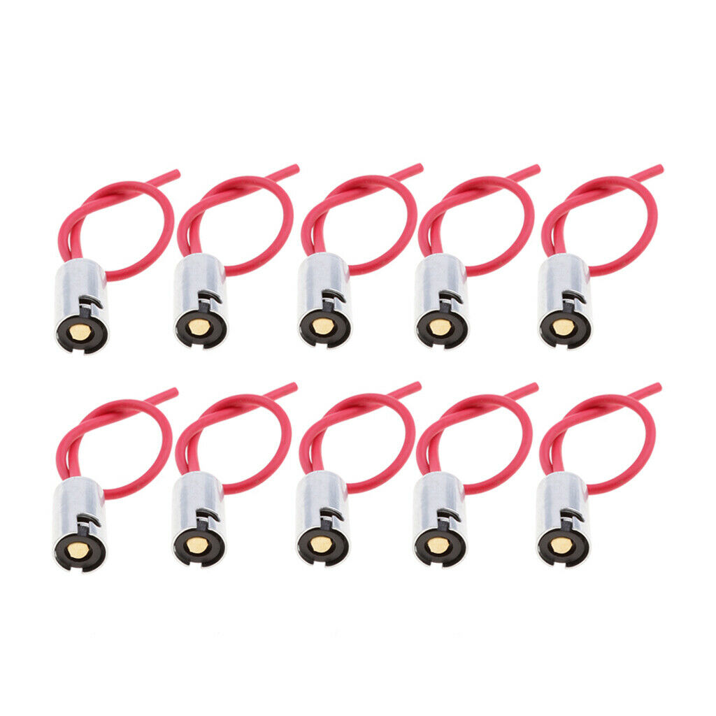 10pcs BA9S Female Socket Adapter Wiring Harness For Automotive Lights
