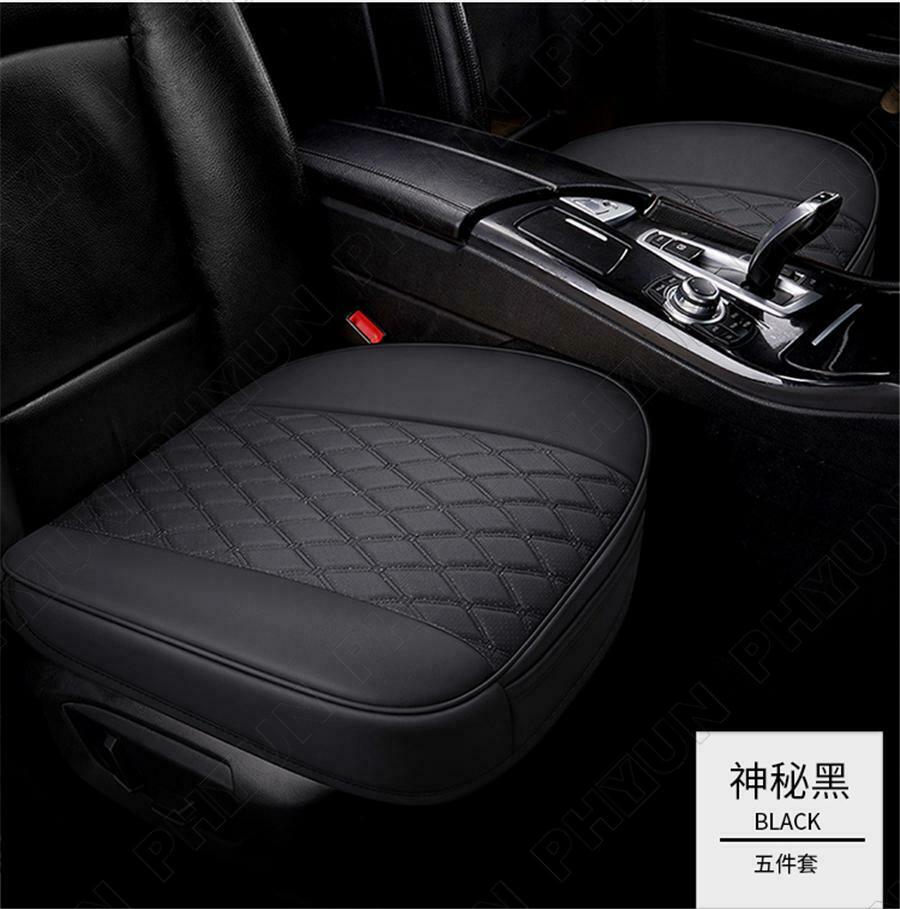 Black PU Leather Car Front Seat Cover Surround Cushion Universal Auto Seats Pad