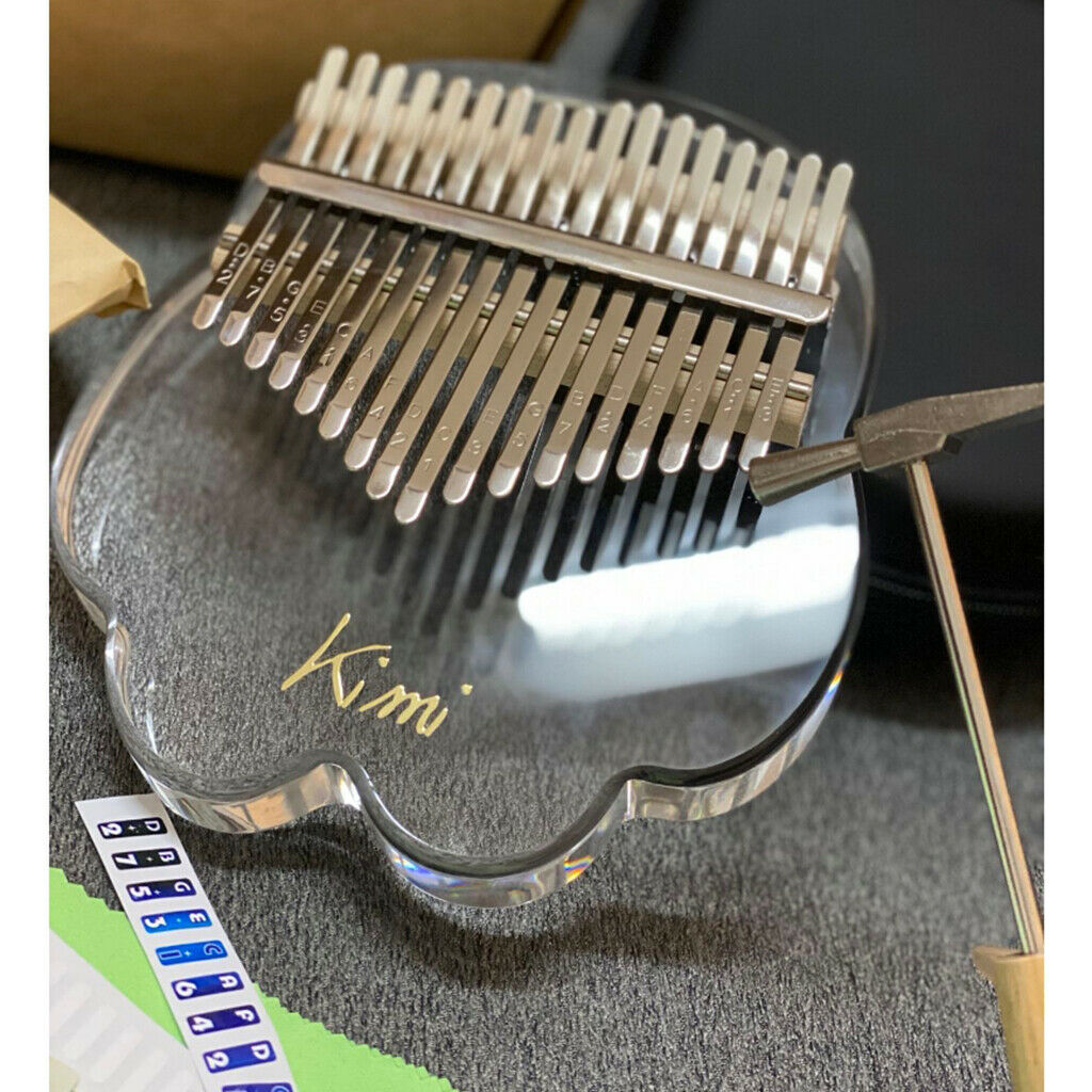 Kalimba 17 Key Thumb Piano Acrylic Crystal Clear for Music Lover with Case
