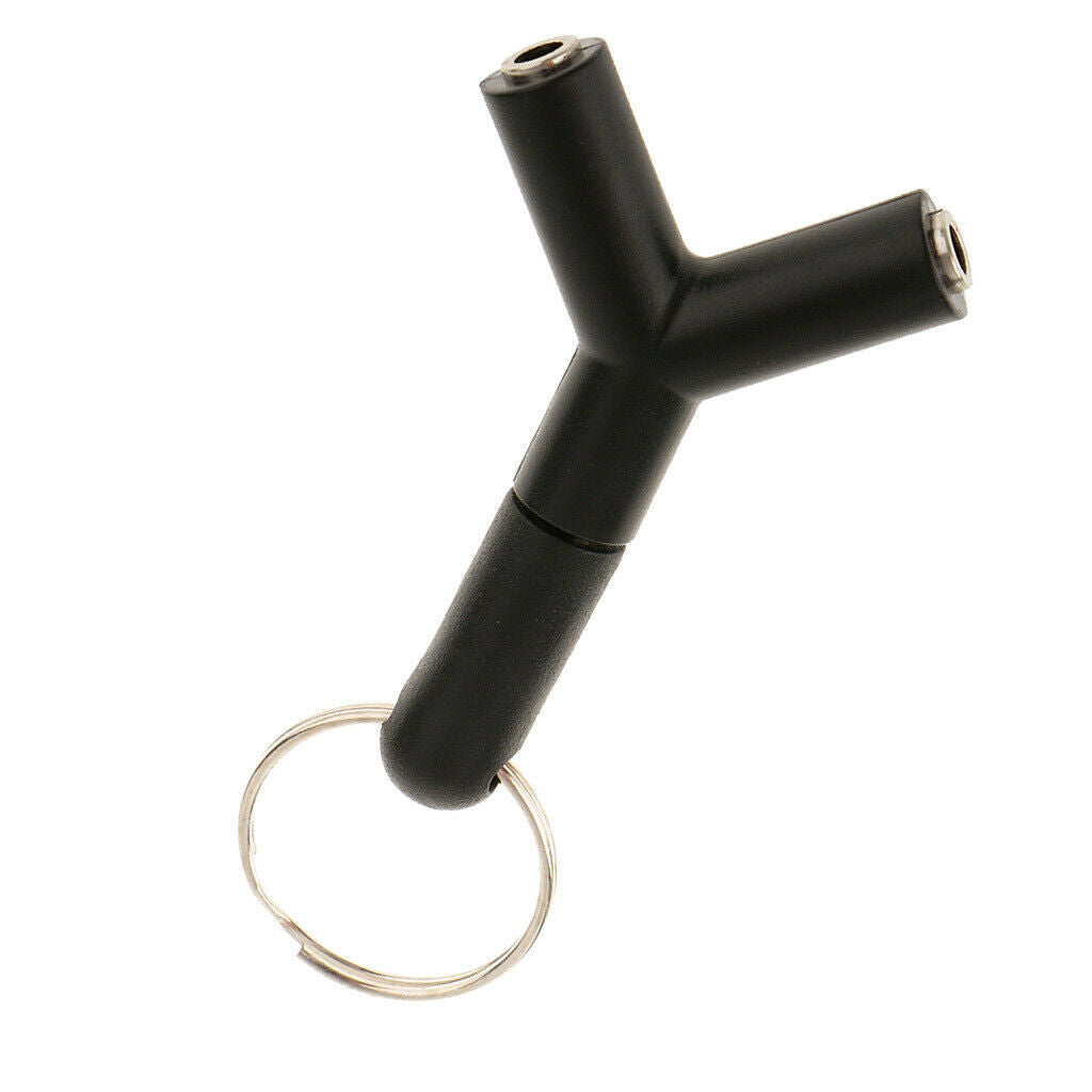 1 Male To 2 Female 3.5mm Y Audio Splitter Headphone Adapter W/ Key