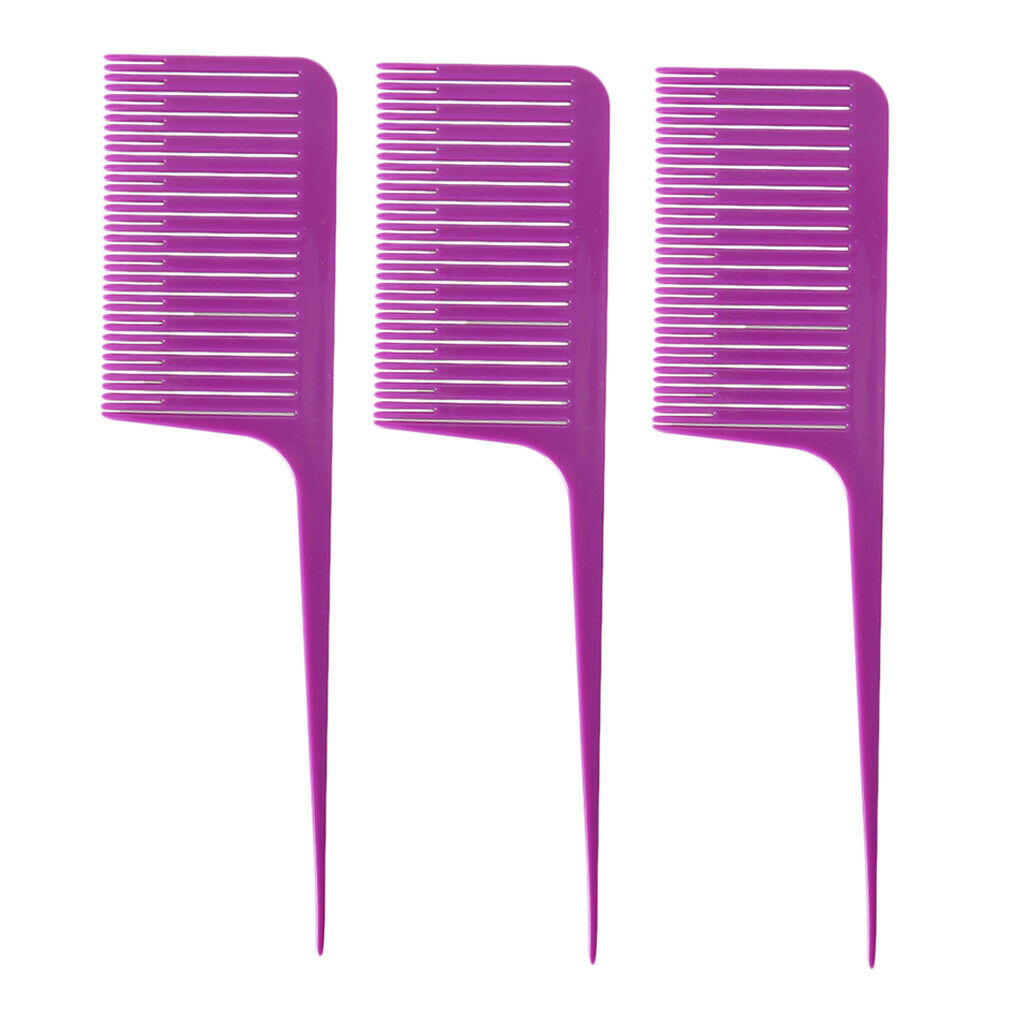 3x Plastic Heat-resistant Weave Highlight Foiling Hair Comb for Salon Combs
