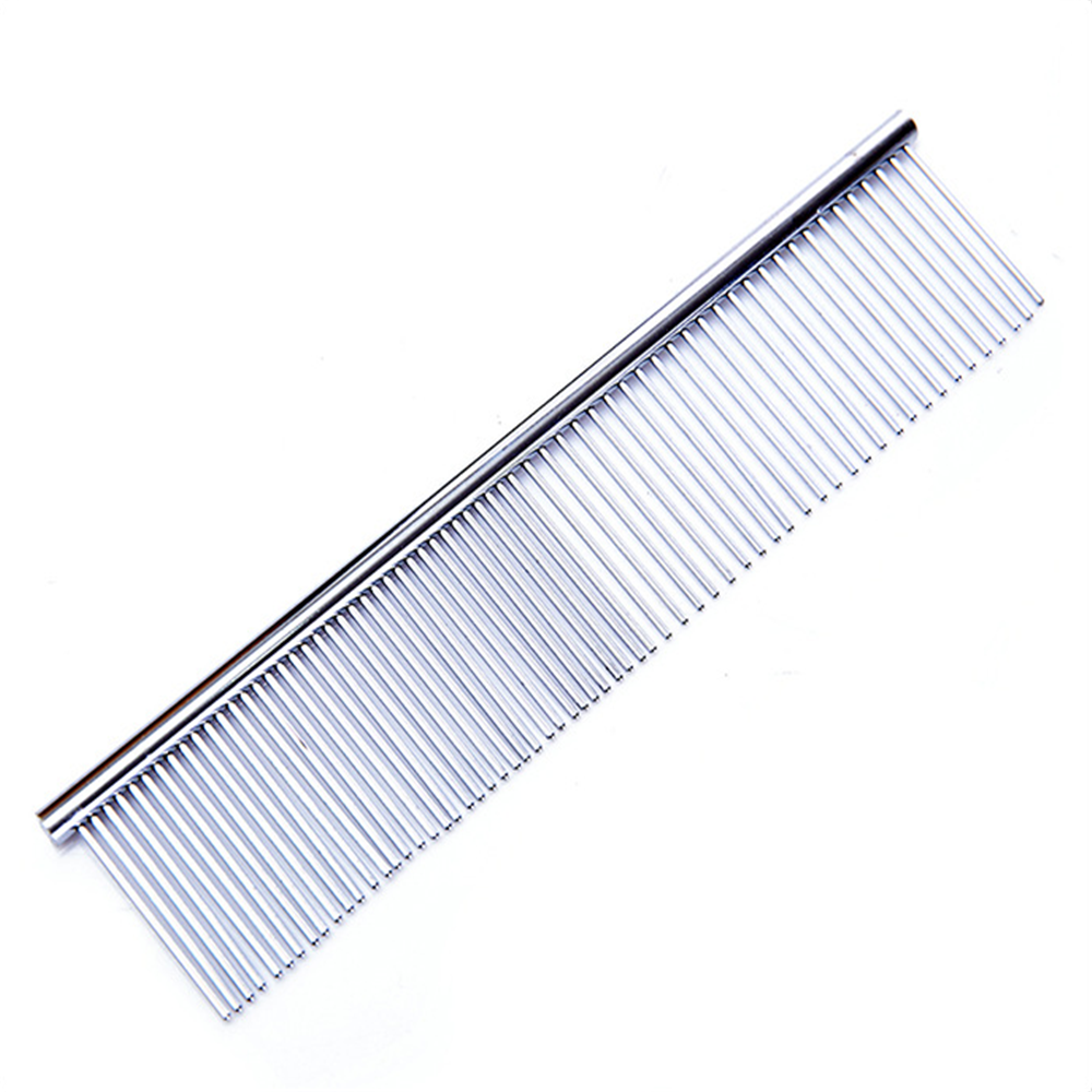 Pet Cat Dog Stainless Steel Double Row Teeth Grooming Hair Comb Brush Fur Rake