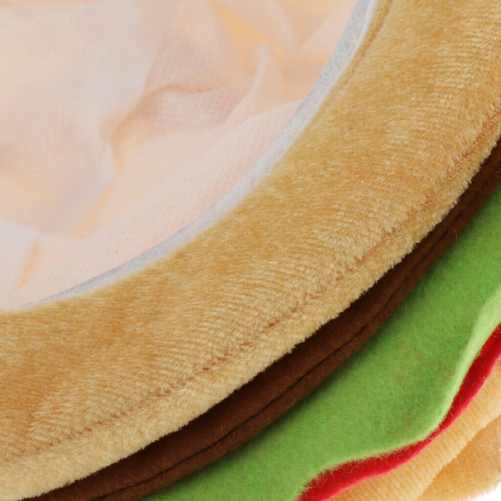 Novelty Fast Food Hat - Plush Hamburger Cheeseburger Hat Party Props