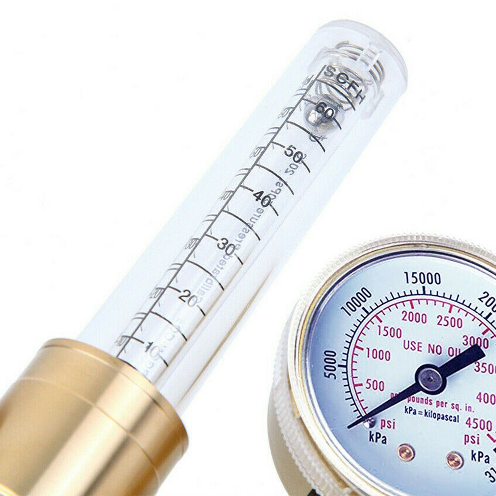 Welding Dual Output Argon CO2 Regulator Flowmeter TIG MIG 0-60CFH CGA580